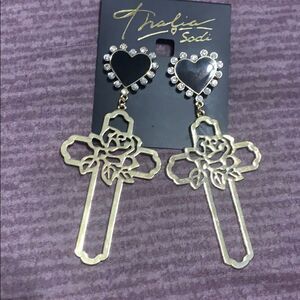 Thalia sodi heart  & cross earrings